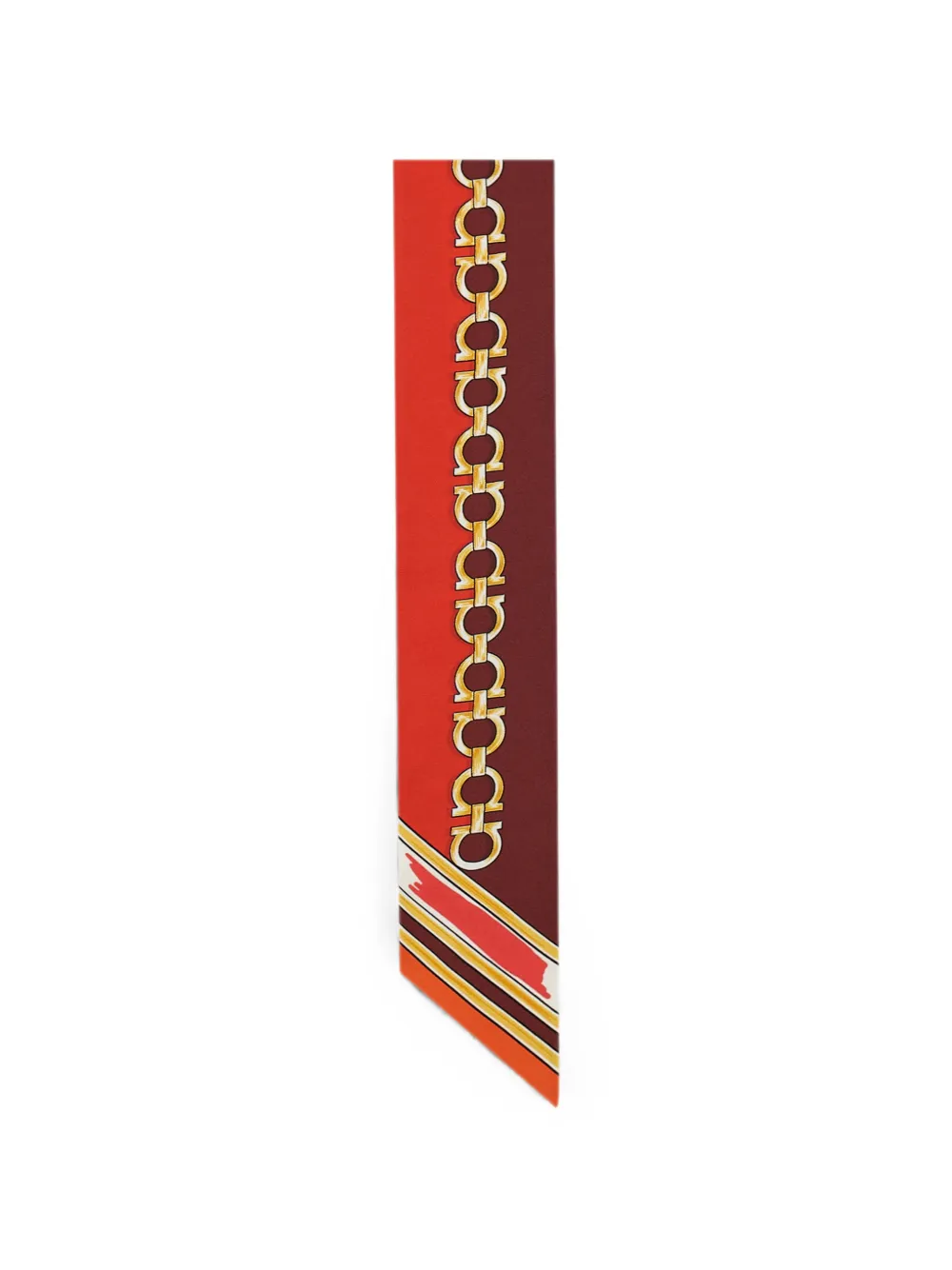 Ferragamo Bandeau-Schal mit Feline-Print - Rot