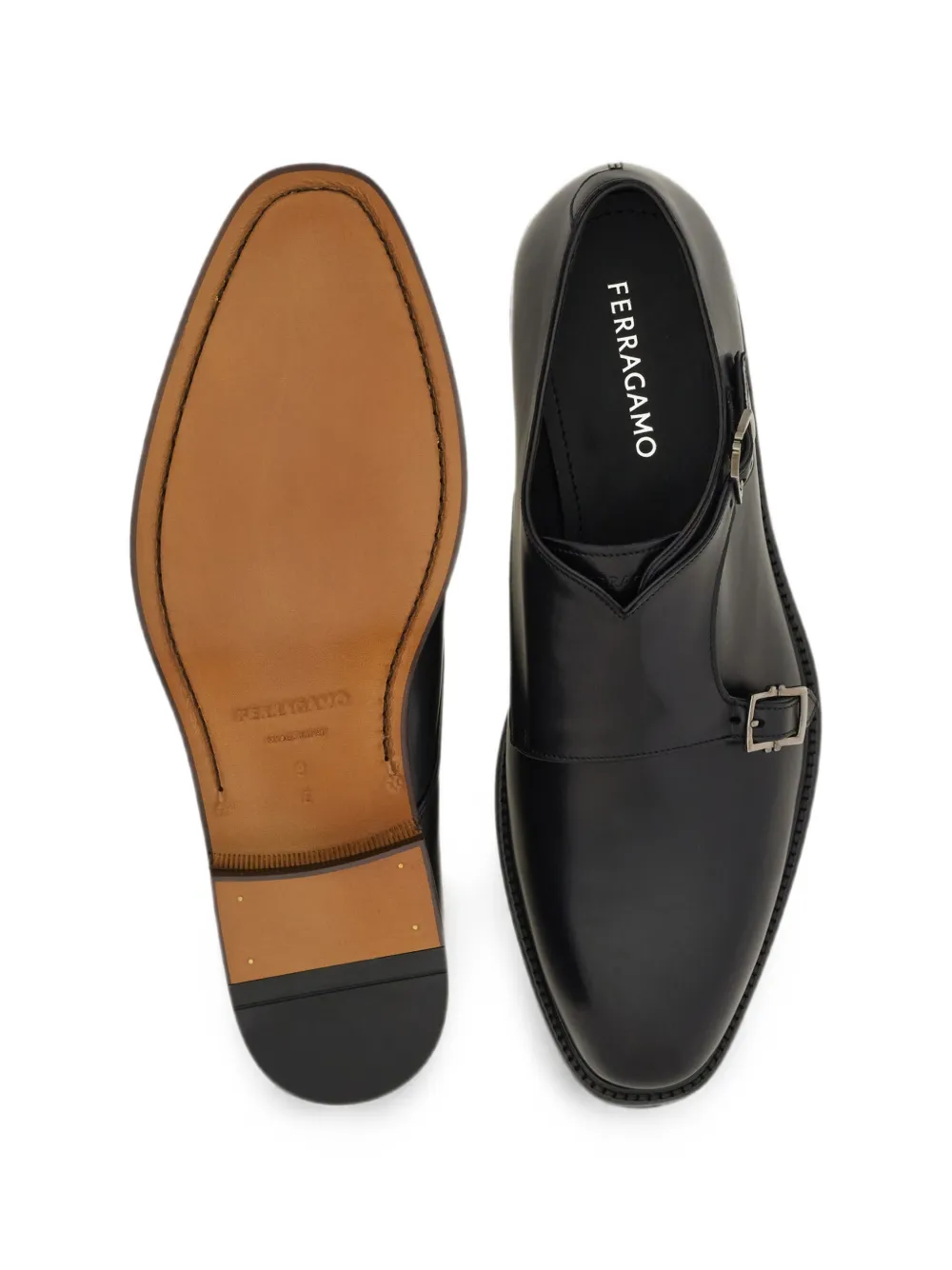 Ferragamo Double monkstrap shoes Zwart