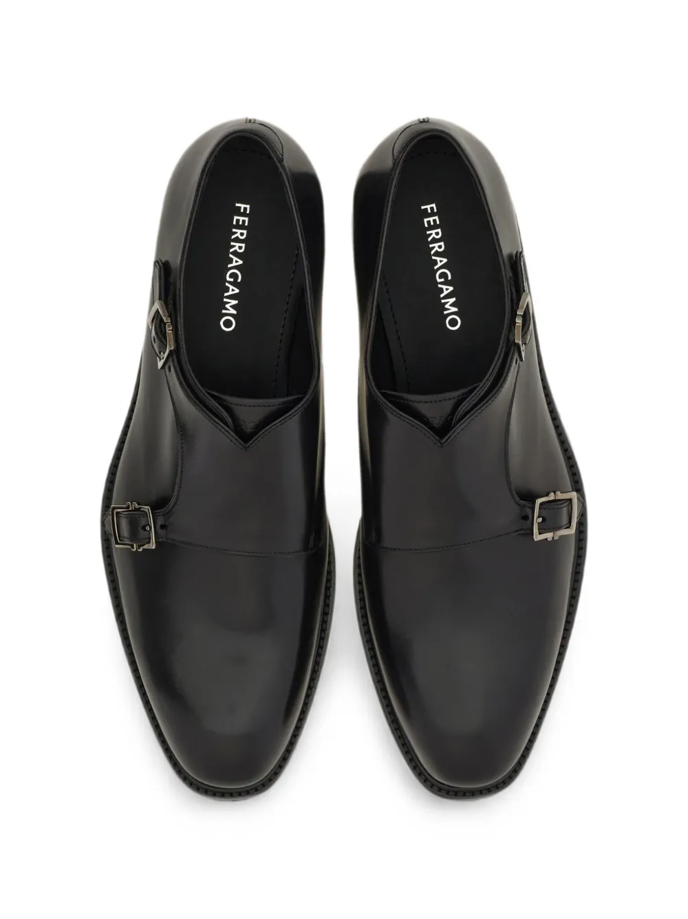 Ferragamo Double monkstrap shoes Zwart