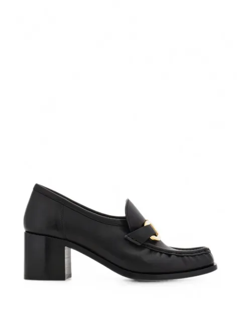 Ferragamo mocasines con detalle Gancini y tacón cuadrado