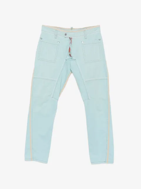 DSQUARED2 2010s panelled contrast-stitch trousers