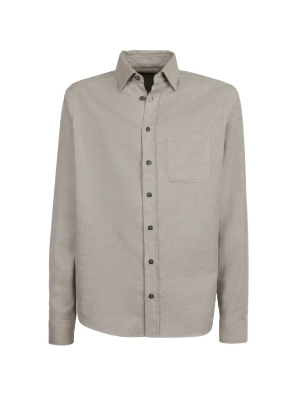 Sease Button-down Chest-pocket Shirt in Grey