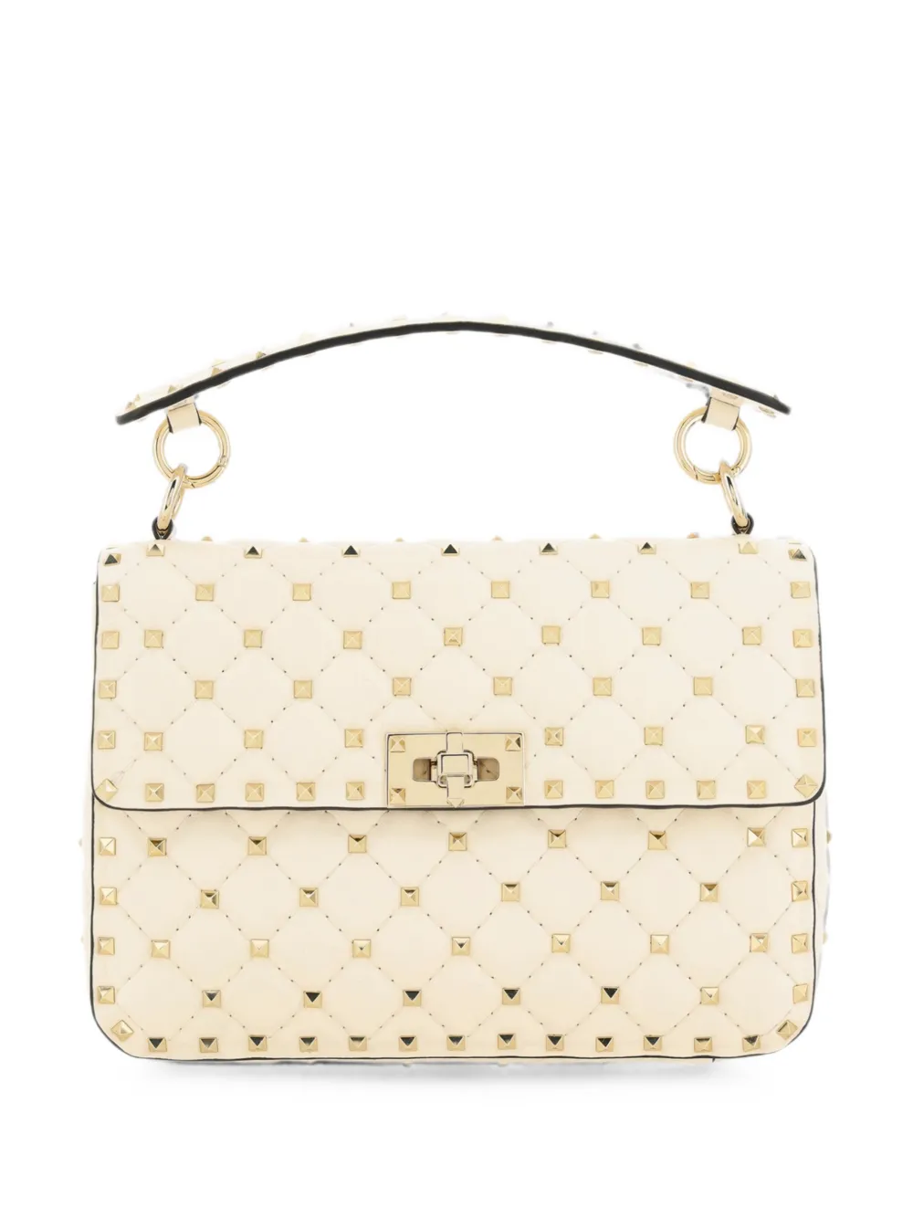 Valentino Garavani Rockstud Spike quilted leather tote bag - Neutrals