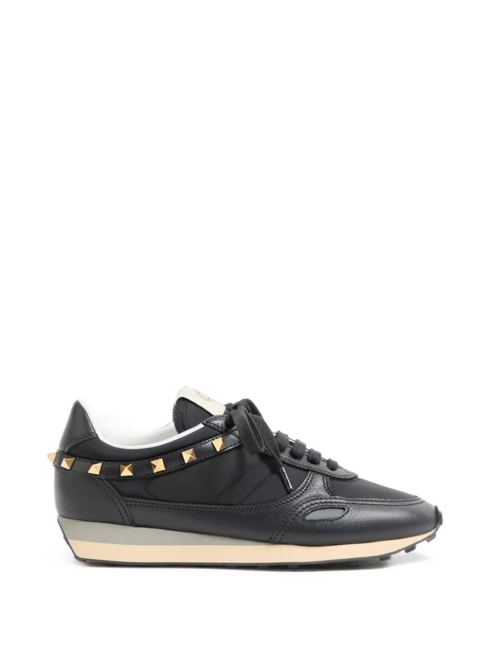 Valentino Garavani Stud Up leather and nylon sneakers Zwart