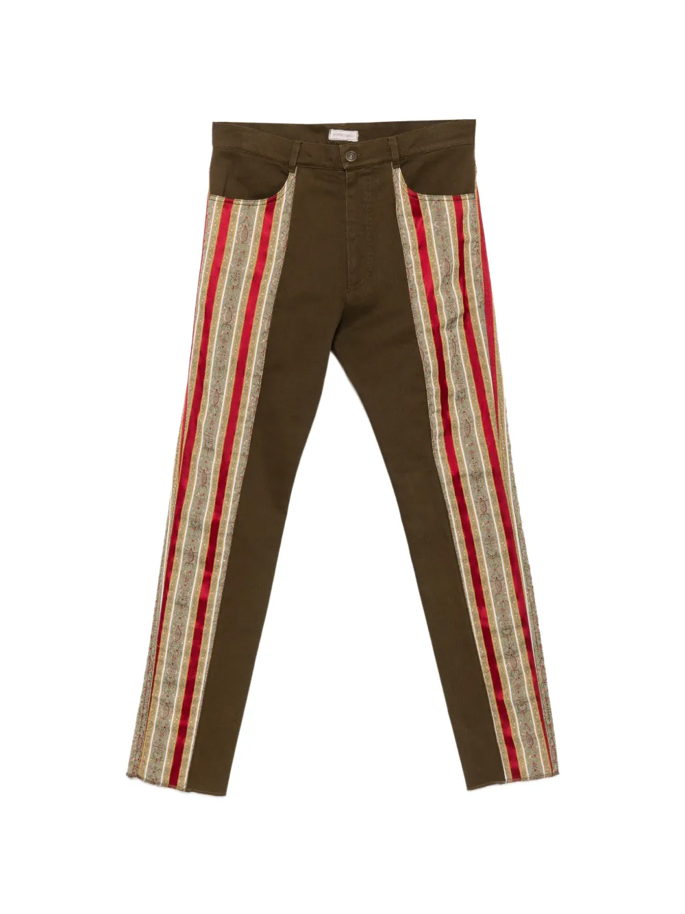 Romeo Gigli Pre-Owned 1990s striped-panel trousers - Marrone