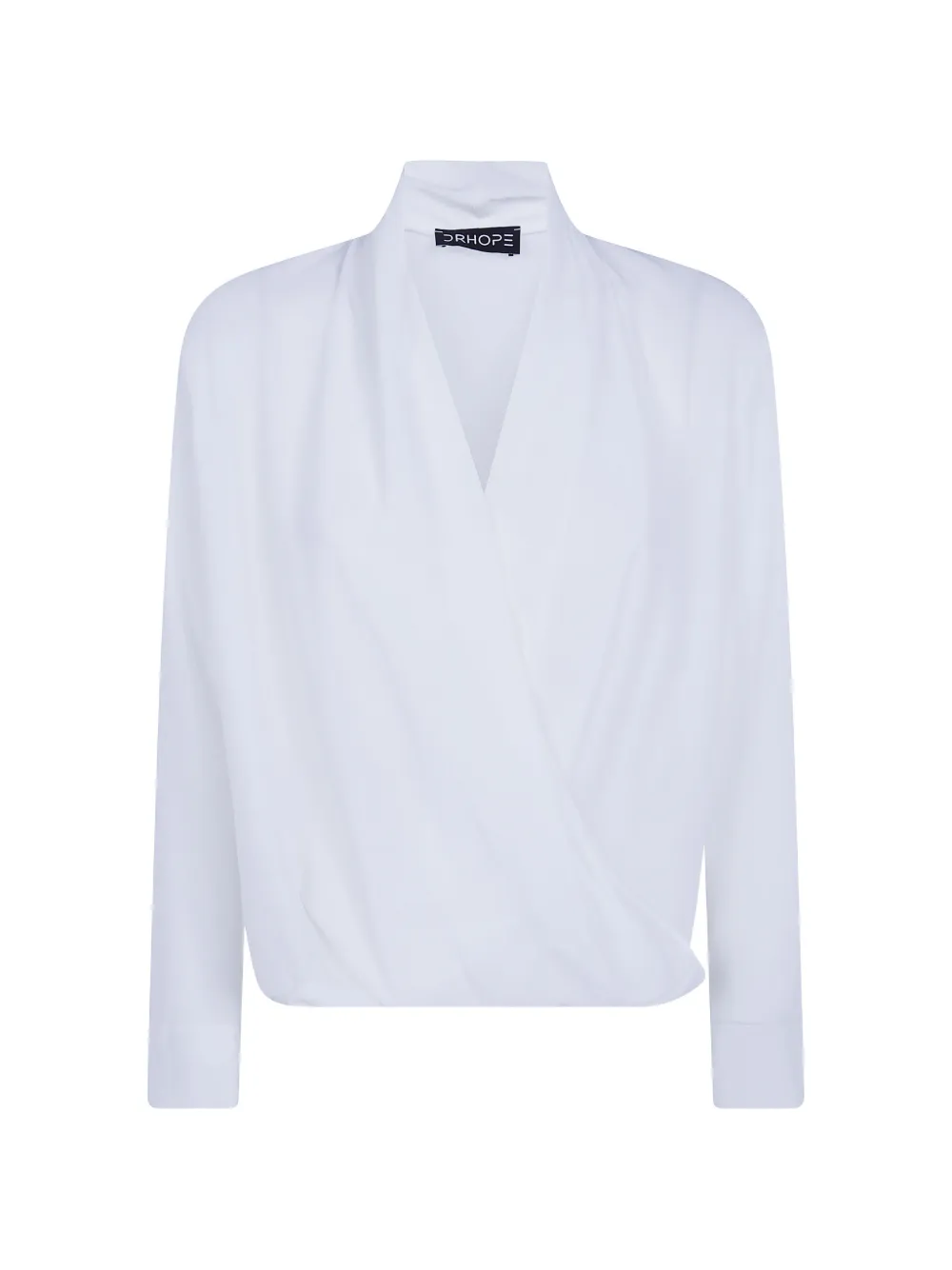 DRHOPE wrap-style long-sleeve top - Bianco