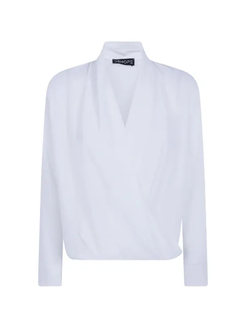 DRHOPE wrap-style long-sleeve top