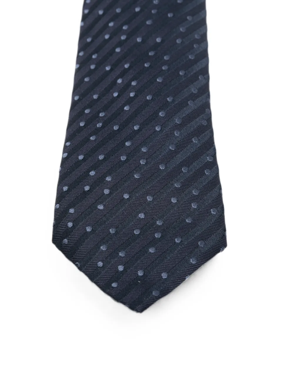 Giorgio Armani Stropdas met diagonale streep en stippen Blauw