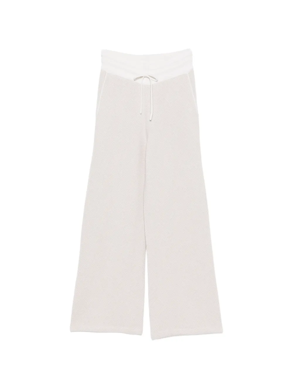 Eleventy herringbone-knit drawstring straight trousers