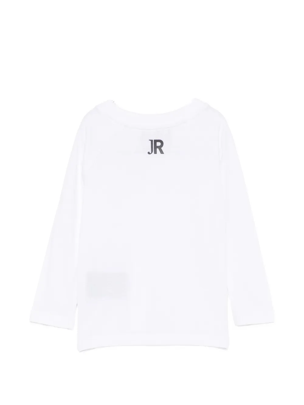 John Richmond Junior T-shirt met logoprint en knoop op de schouders Wit