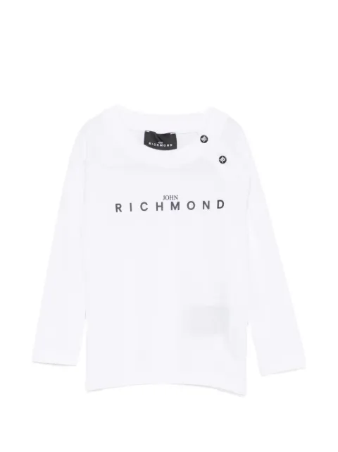 John Richmond Junior Logo-T-Shirt mit Schulterknöpfen