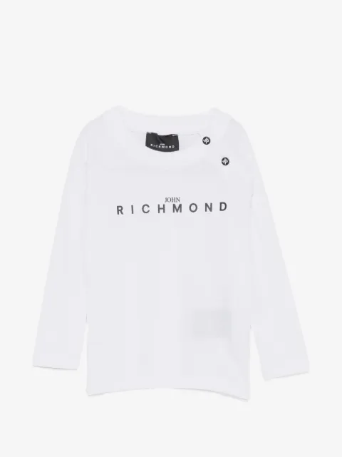 John Richmond Junior Logo-T-Shirt mit Schulterknöpfen