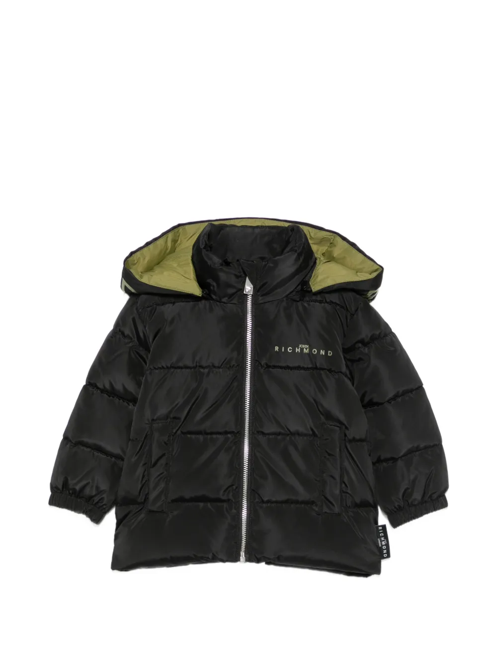 John Richmond Junior logo-print hooded jacket - Nero