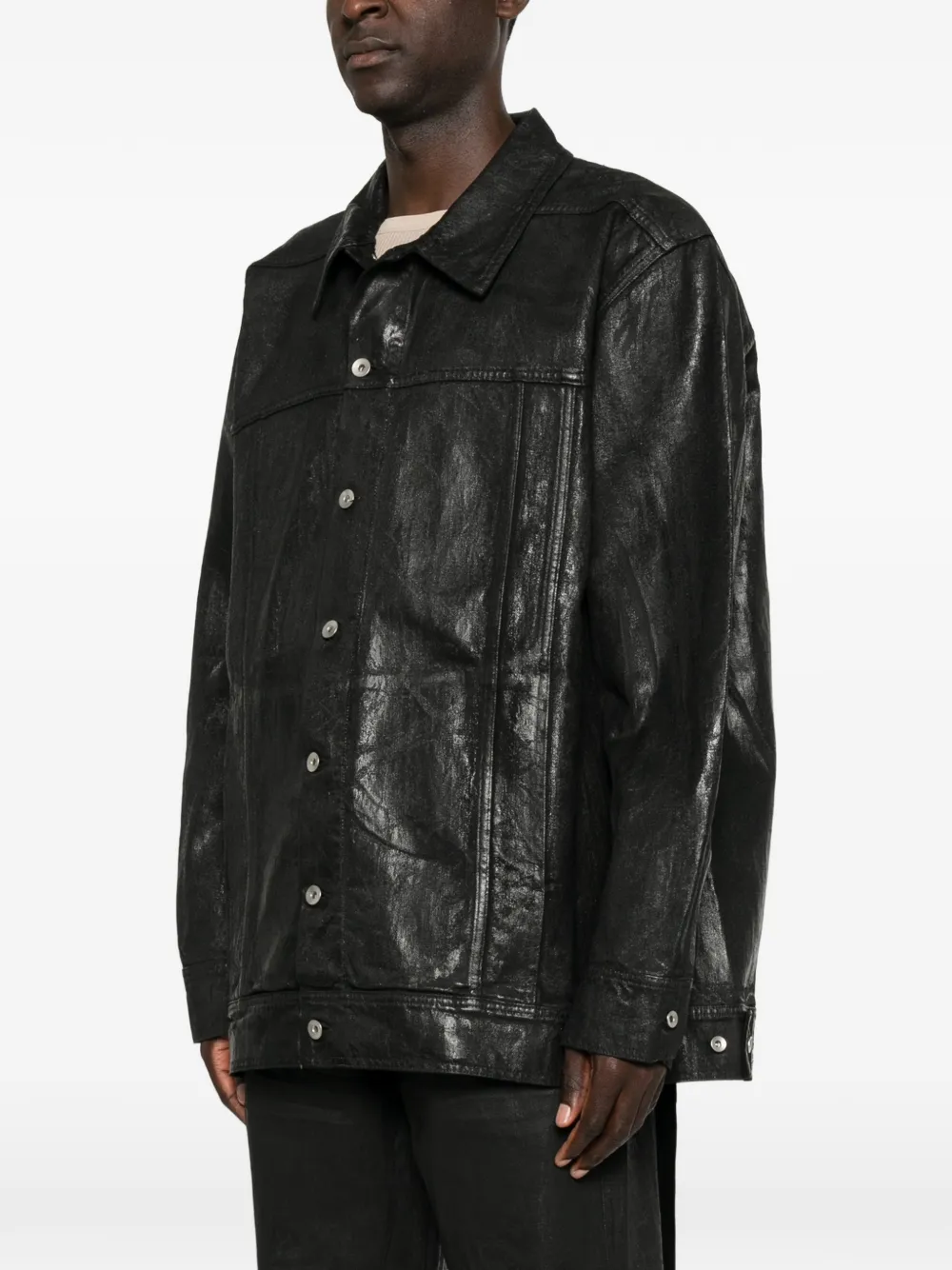 Rick Owens DRKSHDW button-up denim jacket Zwart