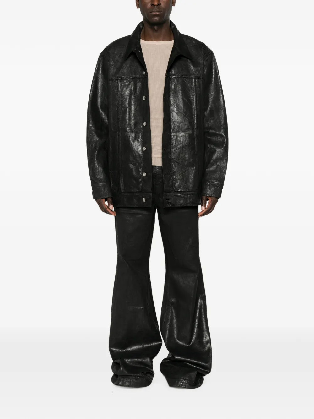 Rick Owens DRKSHDW button-up denim jacket Zwart