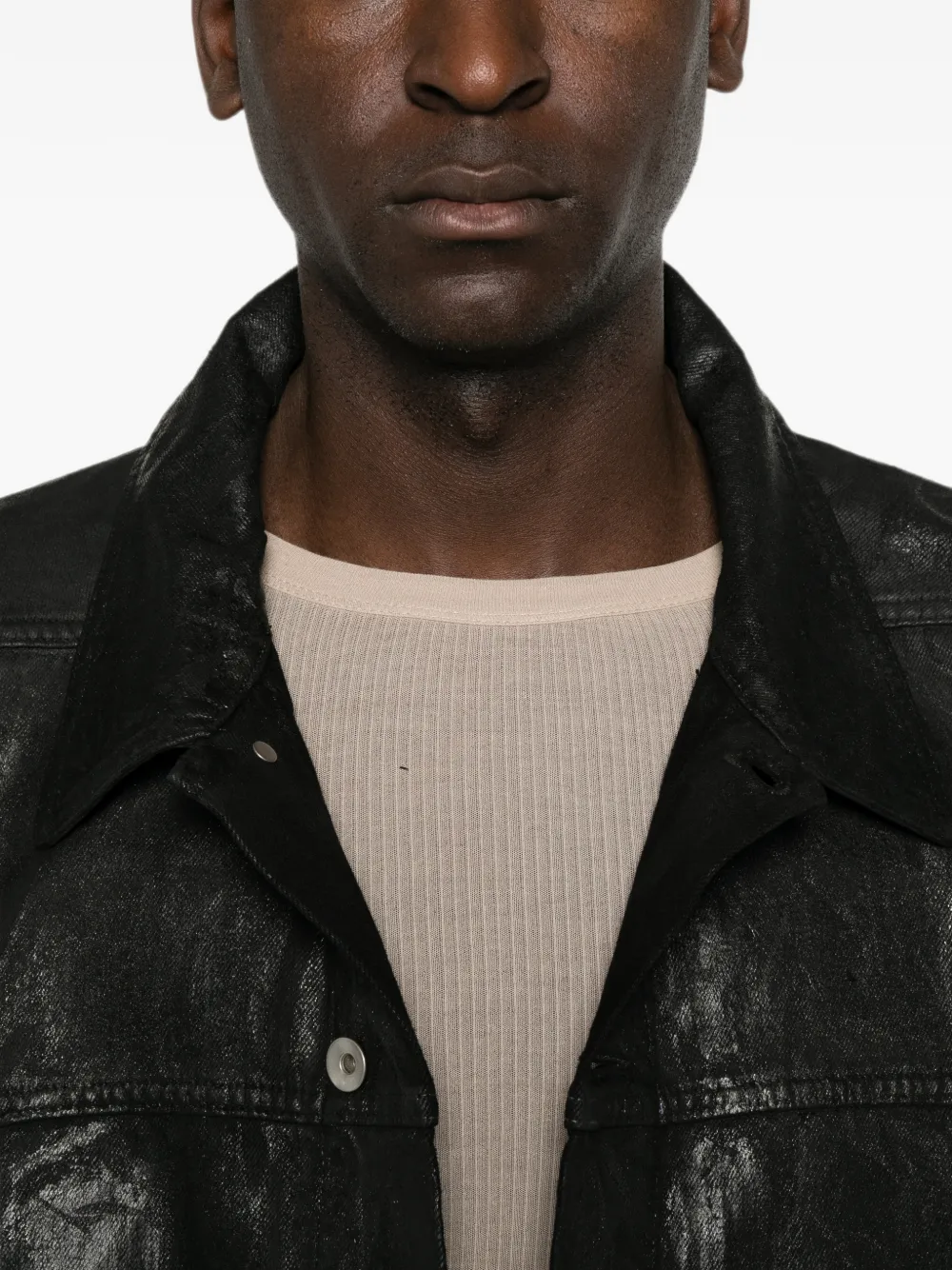 Rick Owens DRKSHDW button-up denim jacket Zwart