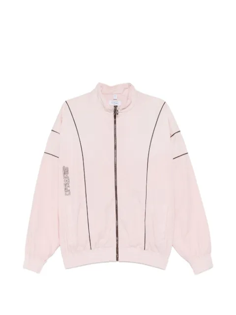 Off-White logo embroidered zip-up jacket