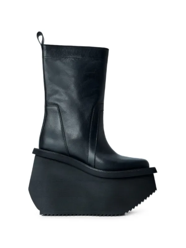 Rick Owens Factory Platform Pull-tab Boots in Black