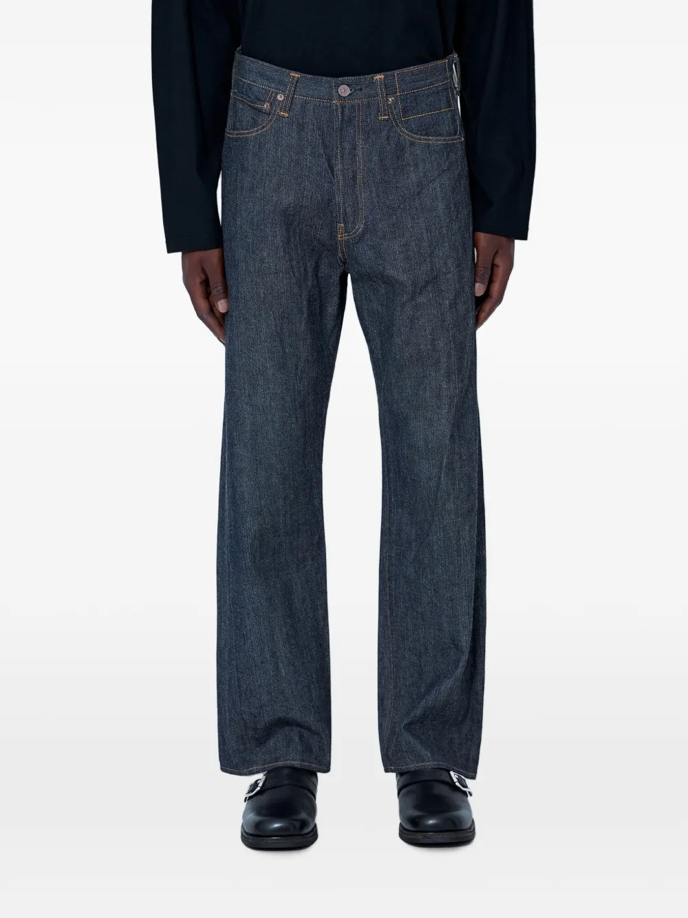 visvim Social Sculpture five-pocket straight-leg jeans - Blu