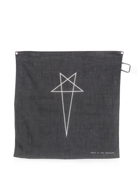 Rick Owens DRKSHDW Pentagram logo-print scarf