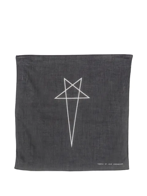 Rick Owens DRKSHDW Pentagram logo-print scarf