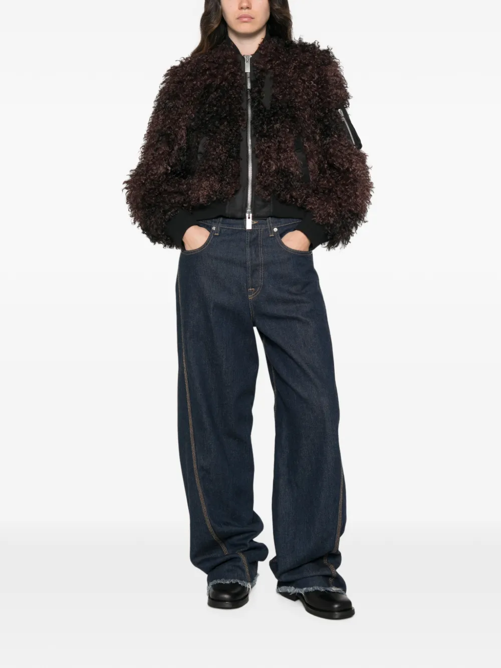 sacai Bomberjack met rits Bruin