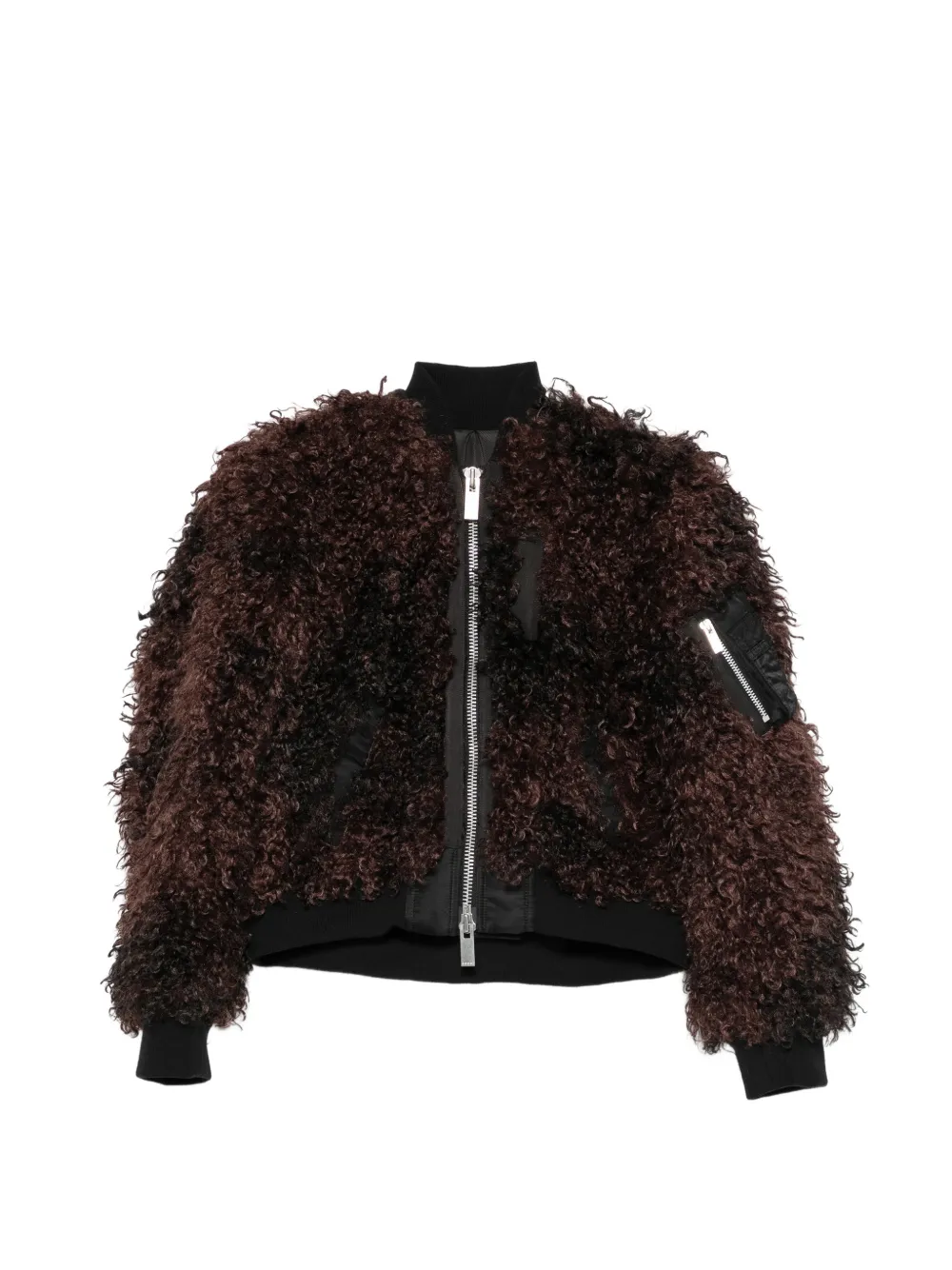 sacai zip-up bomber jacket - Braun