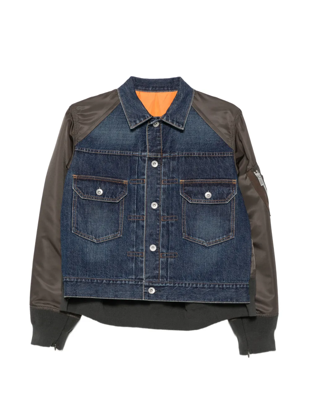 sacai zip-pocket jacket - Blau