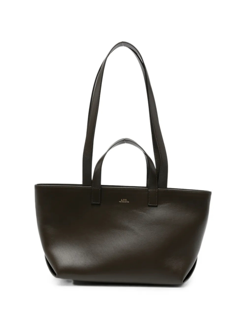 A.P.C. small Drummer logo-print tote bag - Brown