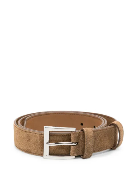Prada logo-plaque suede belt