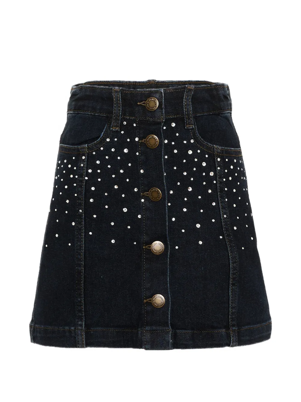 Molo Bera rhinestone-embellished button-front skirt - Blu