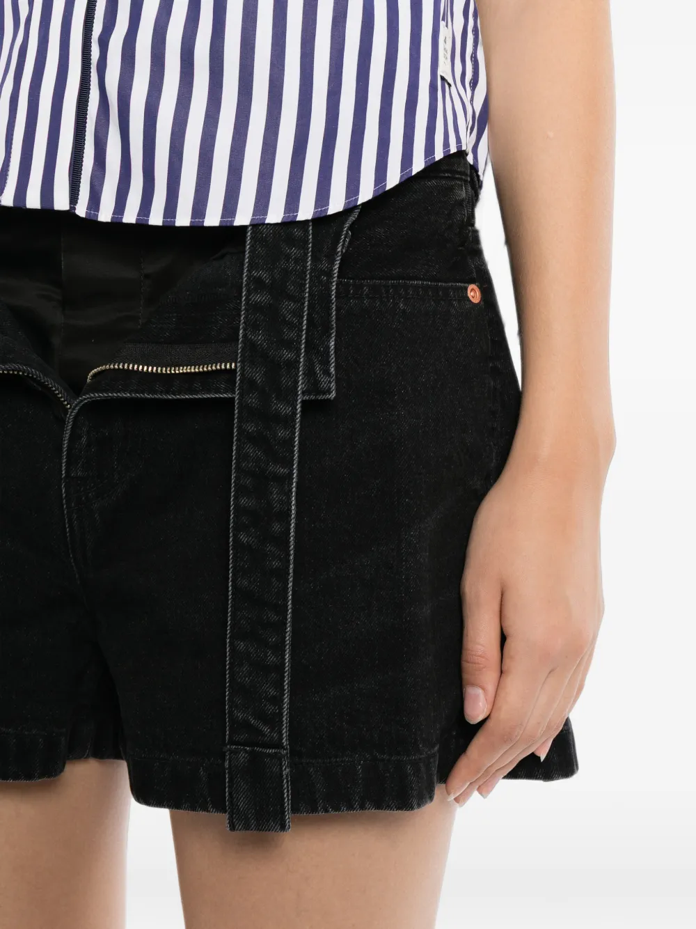 sacai Denim shorts Zwart