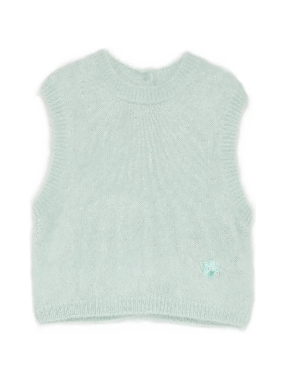 Cecilie Bahnsen fuzzy-knit sleeveless top - Verde