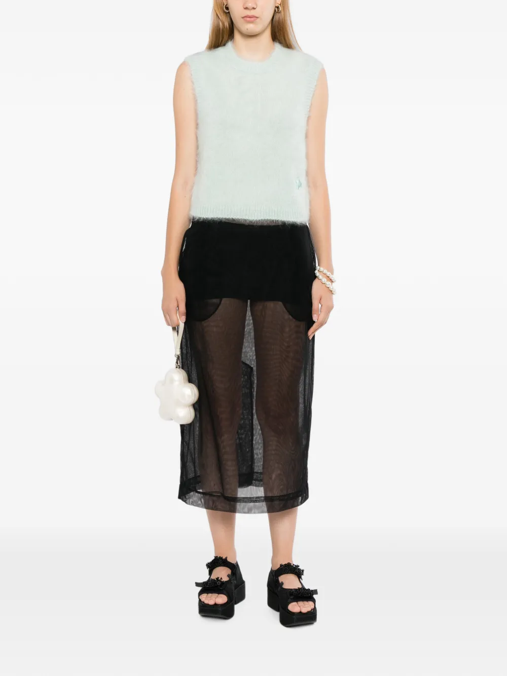 Cecilie Bahnsen Fuzzy-knit Sleeveless Top in Green, view 2