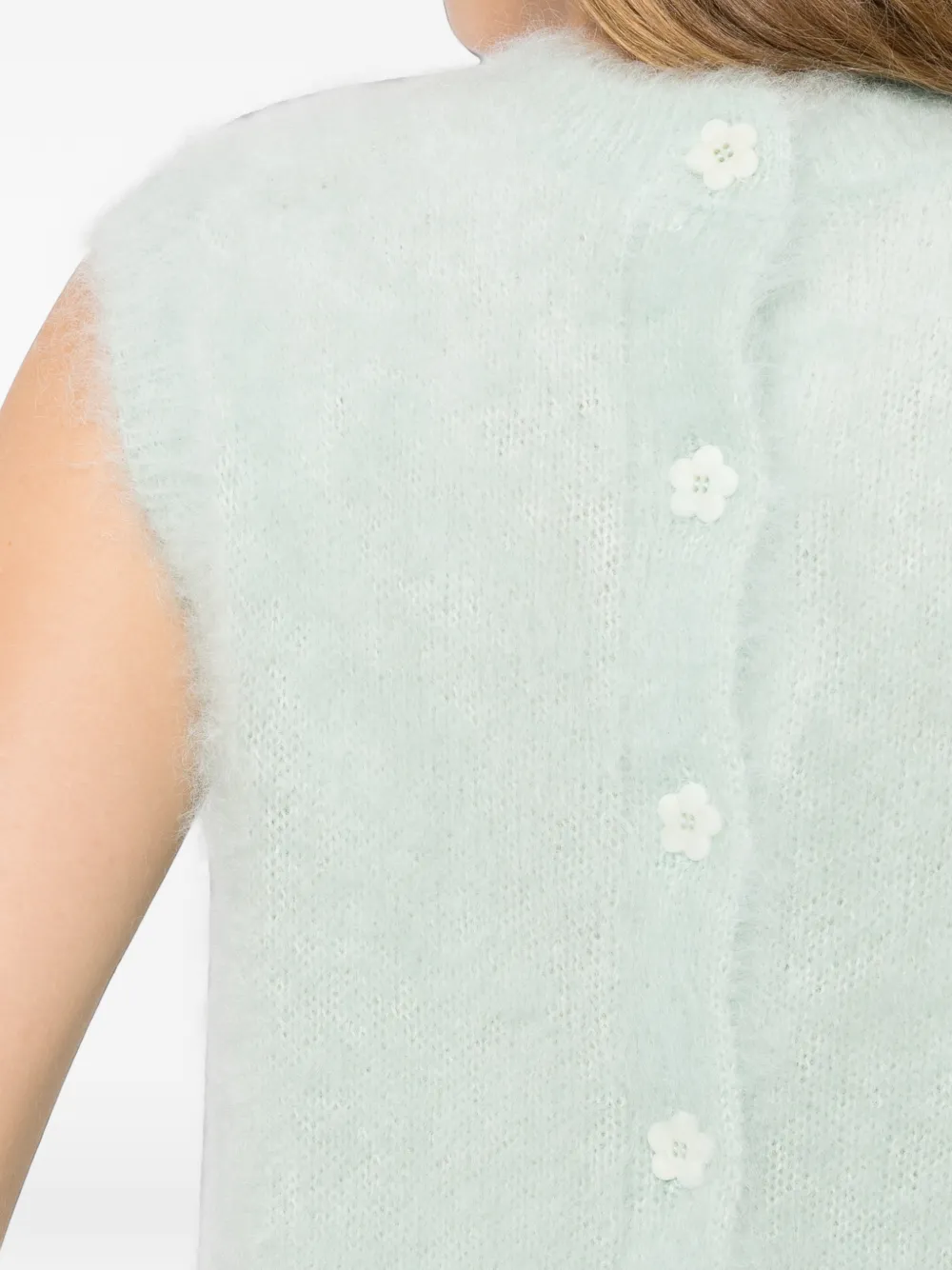 Cecilie Bahnsen Fuzzy-knit Sleeveless Top in Green, view 5