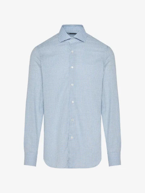 Barba gingham-check long-sleeve shirt