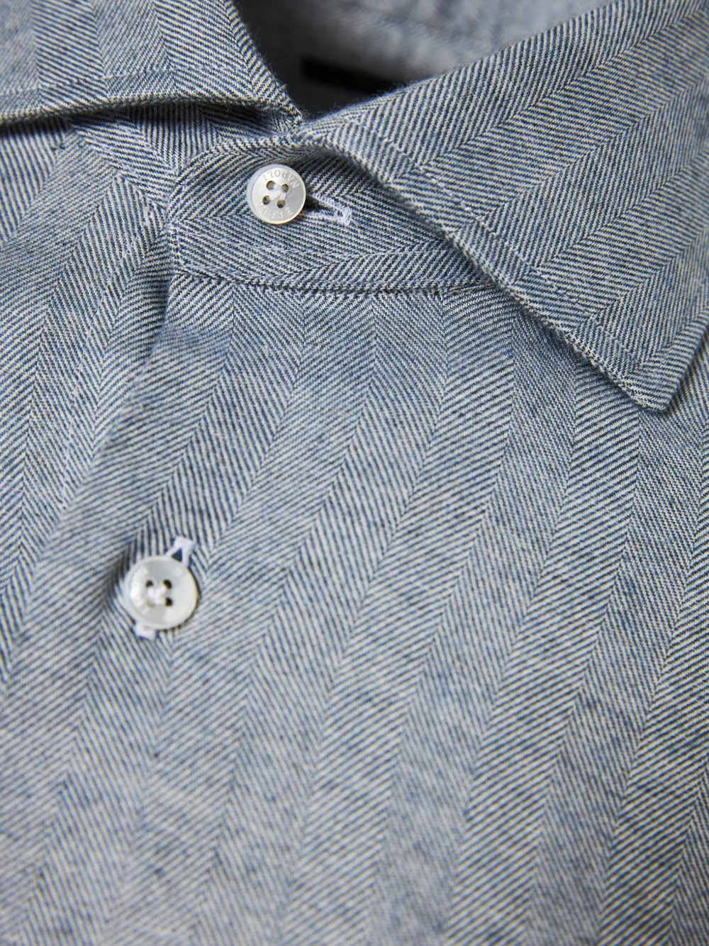 Barba Overhemd met lange mouwen en visgraat-patroon Blauw