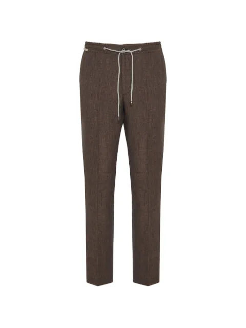 Corneliani drawstring-waist pressed-crease trousers