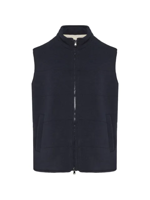Barba padded high-neck suede gilet