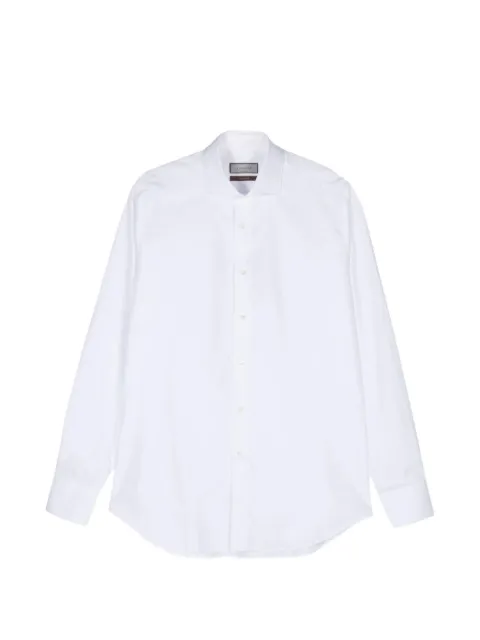 Canali spread-collar button-up shirt