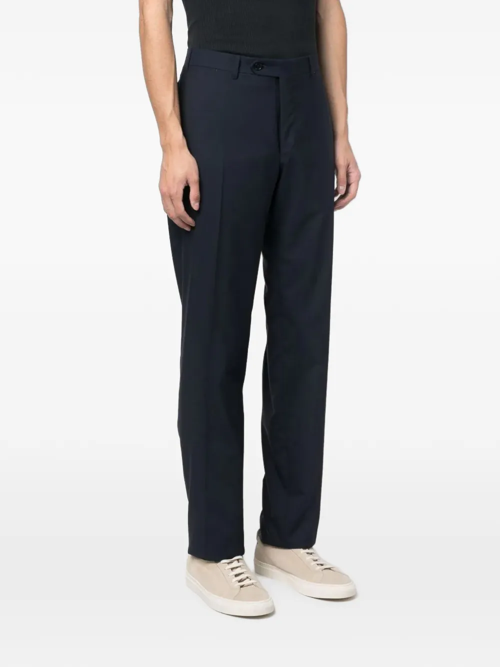 Canali pressed-crease tailored trousers Blauw