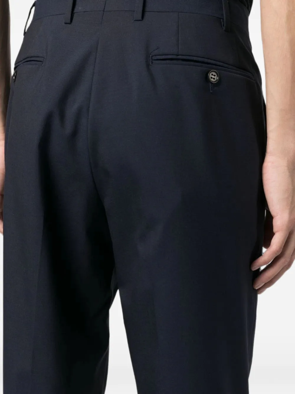 Canali pressed-crease tailored trousers Blauw