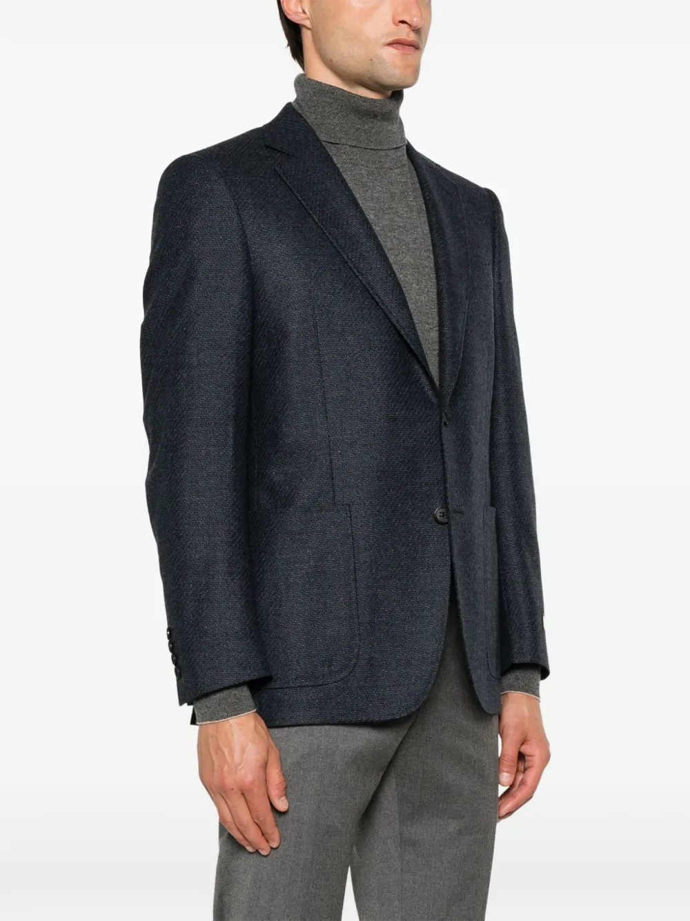 Canali Blazer met enkele rij knopen Blauw