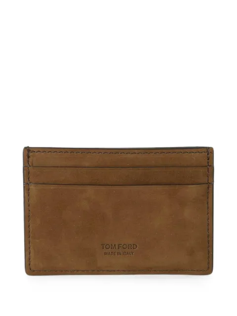 TOM FORD logo-print suede cardholder