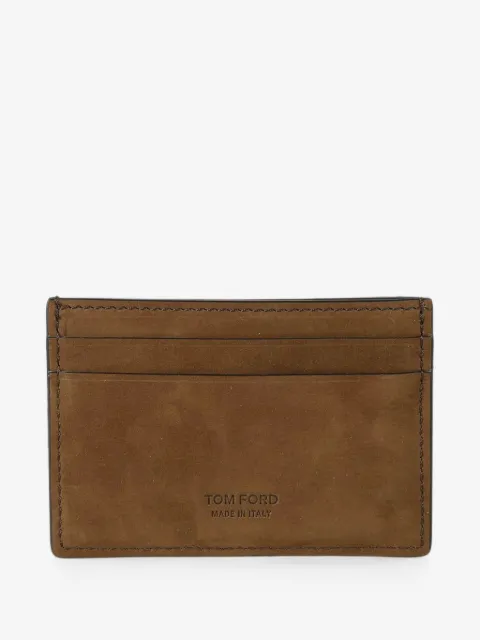 TOM FORD logo-print suede cardholder