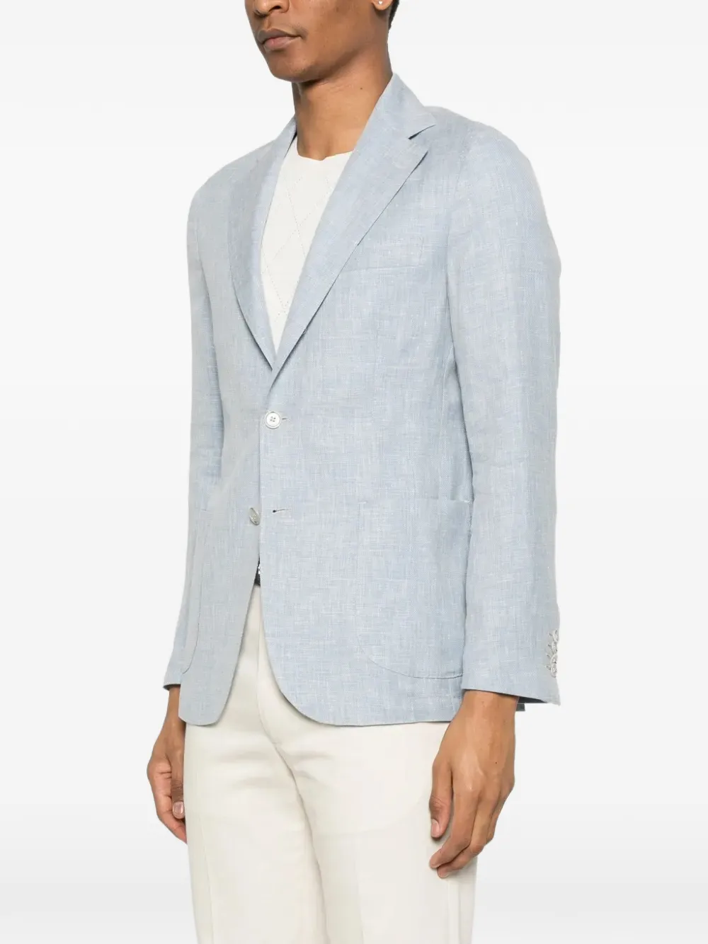 Barba Blazer met enkele rij knopen Blauw