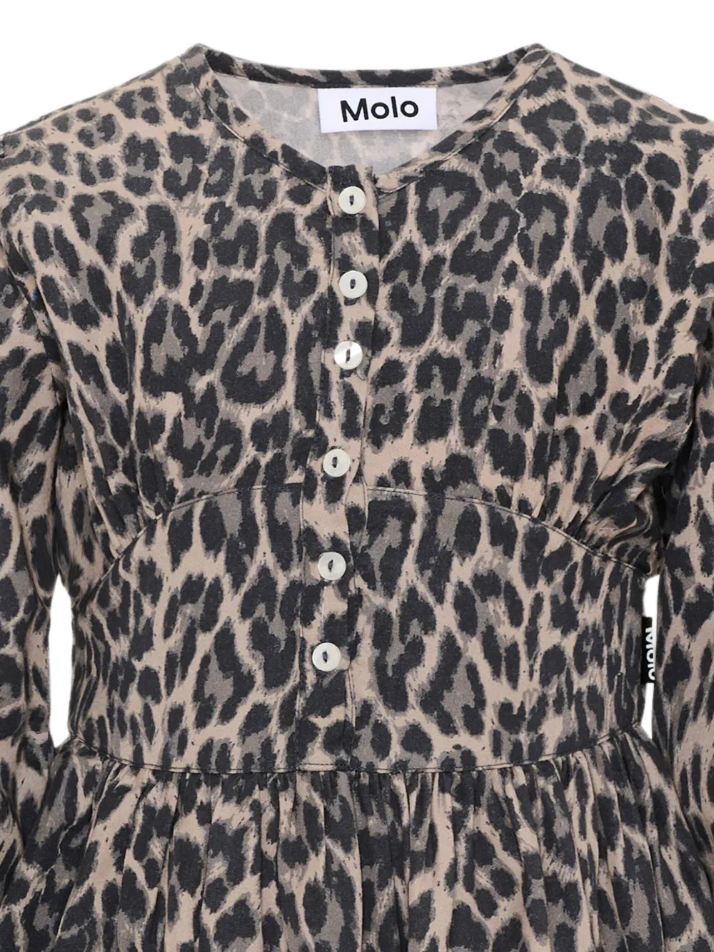 Molo Caro jurk met lange mouwen en luipaard-print Beige