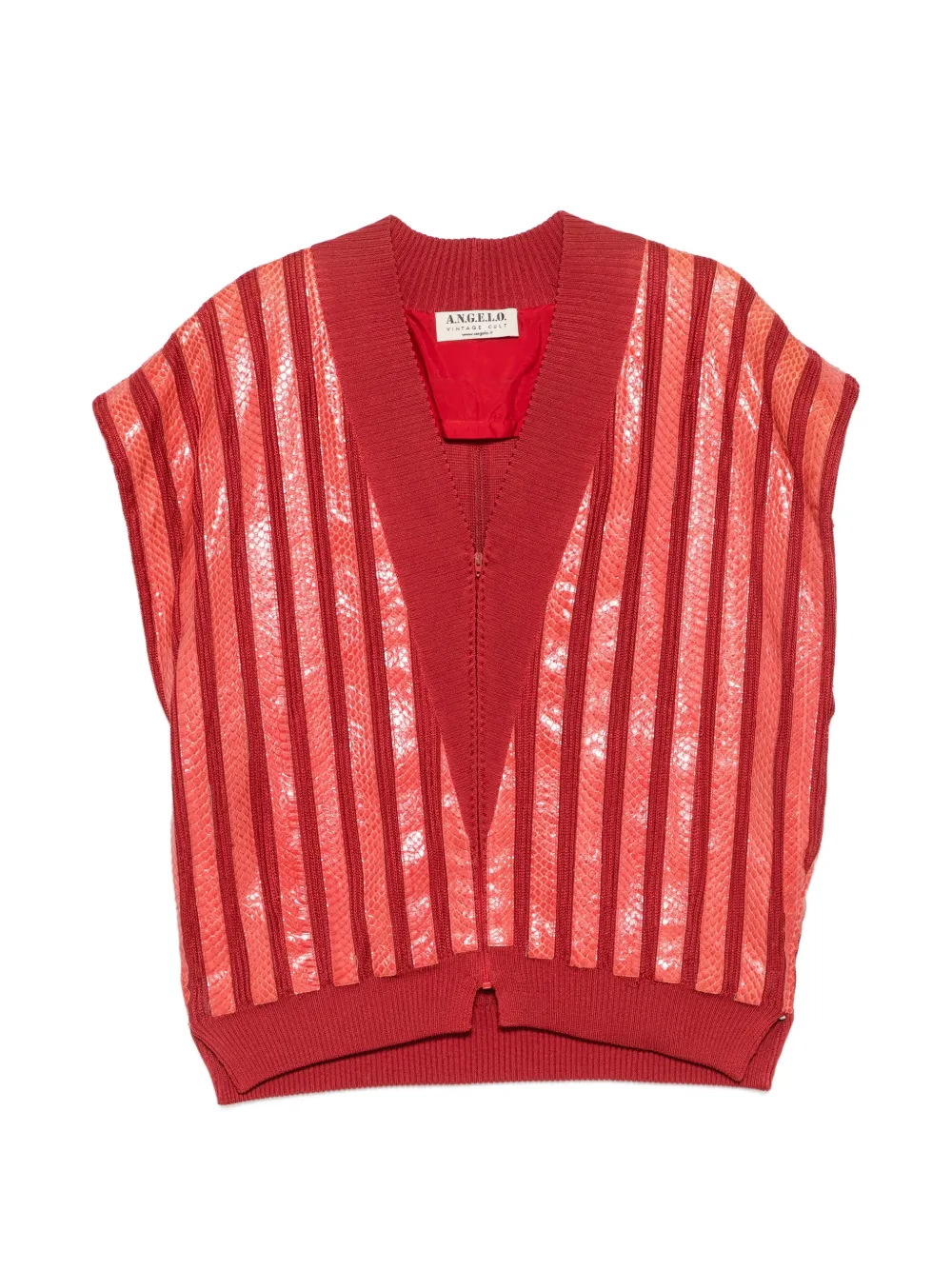 A.N.G.E.L.O. Vintage Cult 1980s snakeskin-effect ribbed jacket - Rosso
