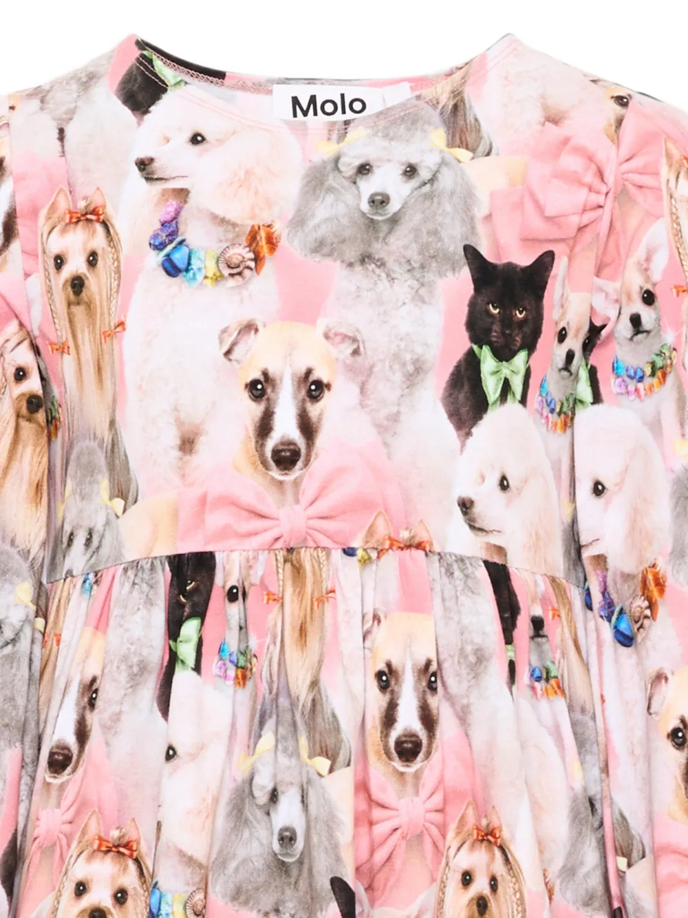 Molo Camie jurk met lange mouwen en grafische print Roze