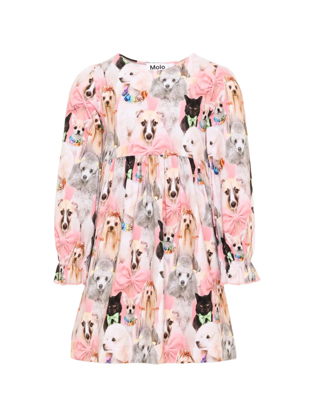 Molo Camie graphic-print long-sleeve dress - Rosa
